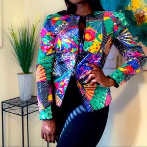 Vintage Multi-Colored Sequin Blazer